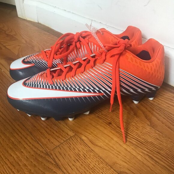 Nike Vapor Speed Orange and Navy Blue Football Cleats Sz 12.5